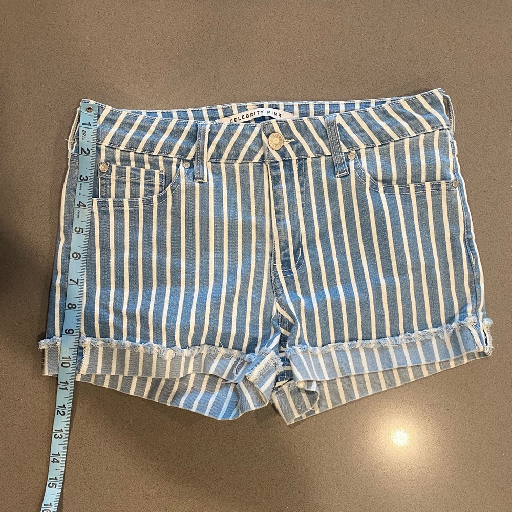 Striped Jean Shorts